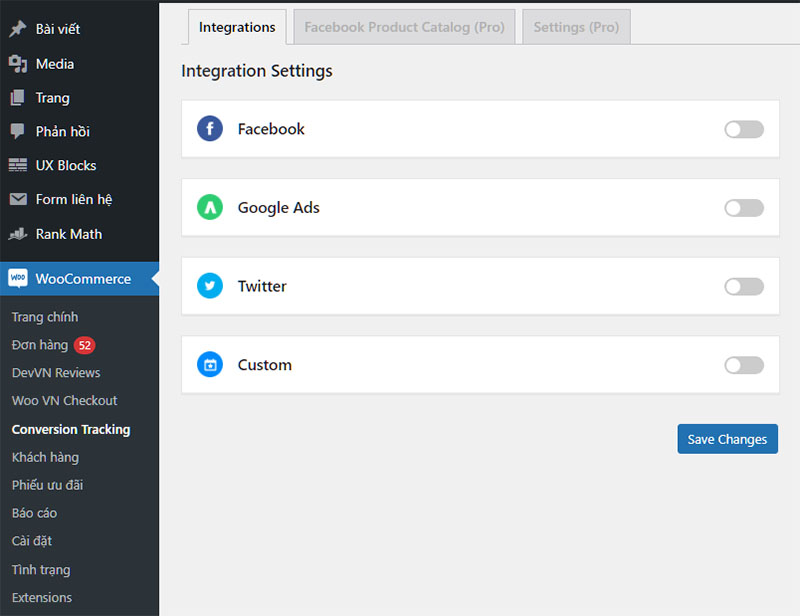 Plugin Wordpress theo dõi chuyển đổi quảng cáo Google Ads & Facebook Ads