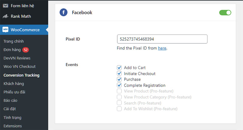 Plugin Wordpress theo dõi chuyển đổi quảng cáo Google Ads & Facebook Ads