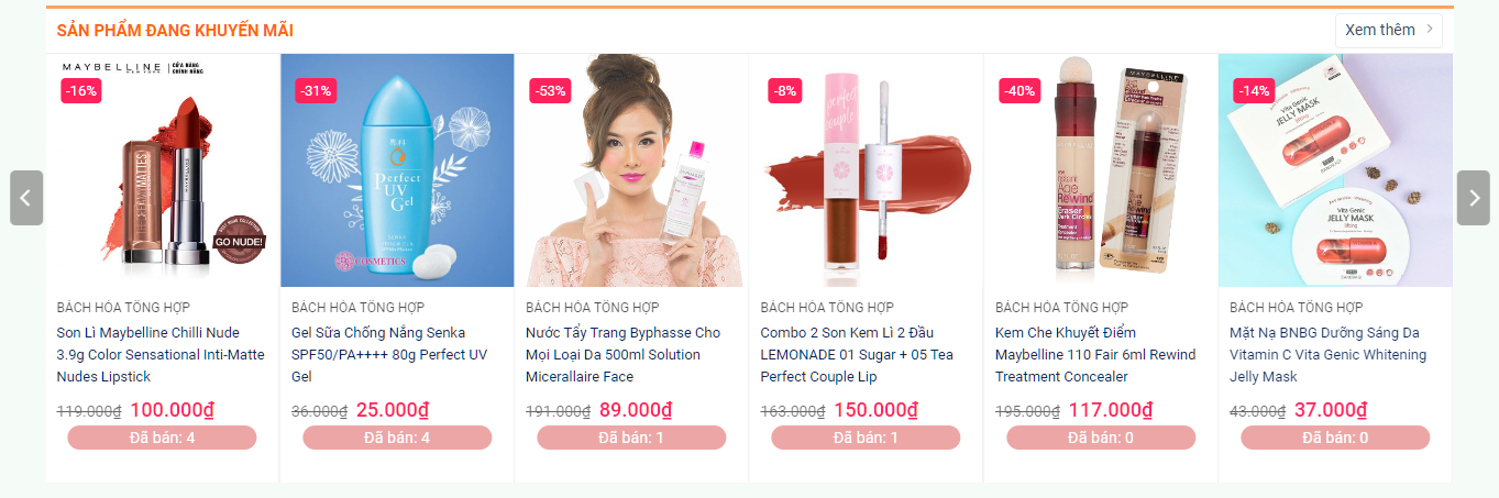 Hiển thị số lượng bán